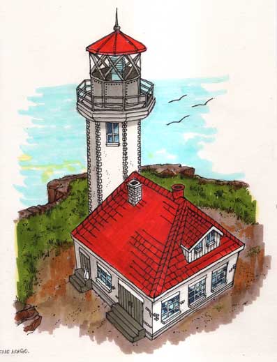 Cape Arago Lighthouse Drawing